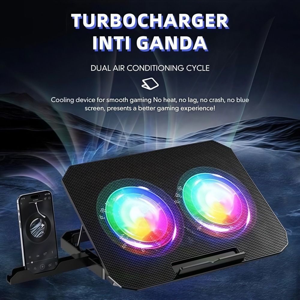 Laptop Accessories Cooling Pad - 두 개의 팬이 있는 RGB 노트북