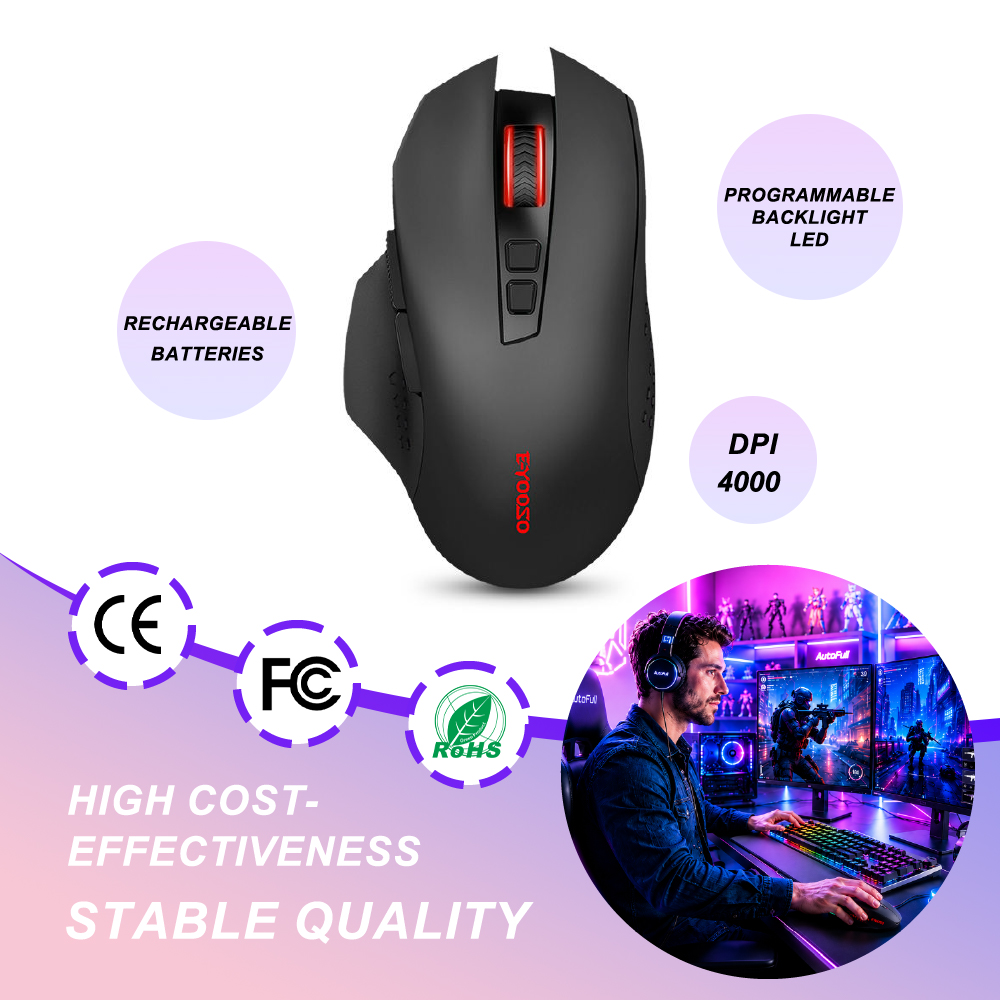 Mini Wireless Mouse - 무선 게이밍 마우스 미니 무소음 4000