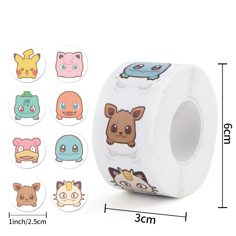 500pcs 롤 만화 포켓몬 스티커 Kawaii 애니메 - Laptop Accessories Kids 리뷰 및 가격