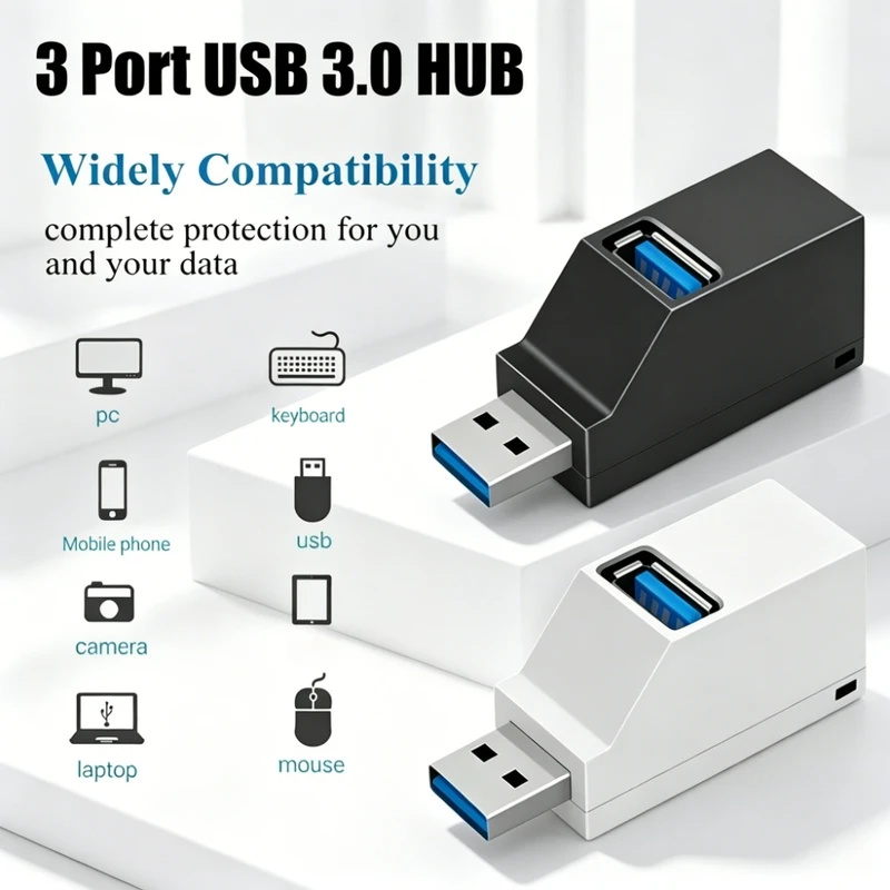 USB 3.0 2.0 회전식 3 포트 허브 분배기, P - Laptop Accessories Price 리뷰 및 가격