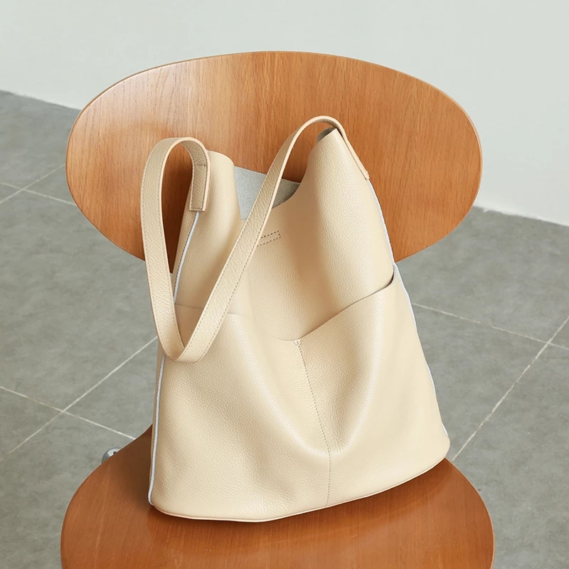 여성용 소가죽 정품 진짜 가죽 버킷 토트 패션 레이디  - Laptop Accessories Girls 리뷰 및 가격