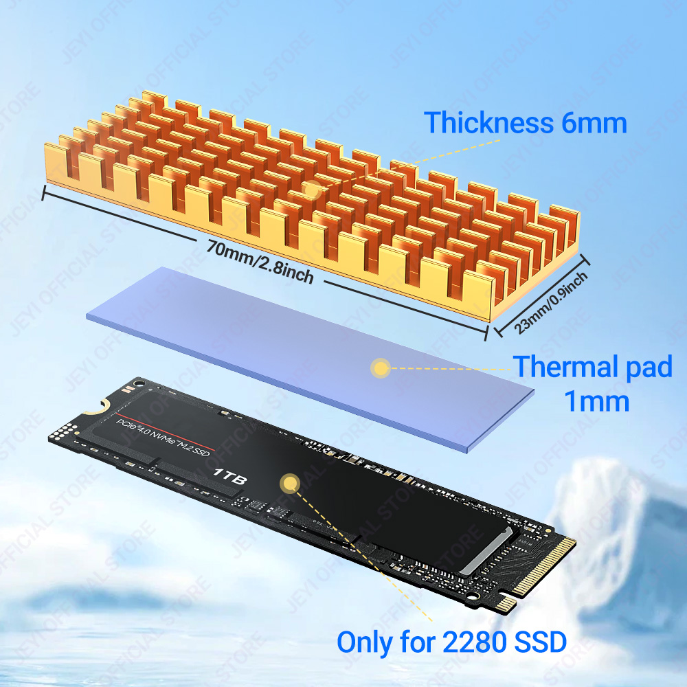 JEYI M.2 SSD 방열판 알루미늄 쿨러 열 패드가 - Laptop Accessories Cooling Pad 리뷰 및 가격