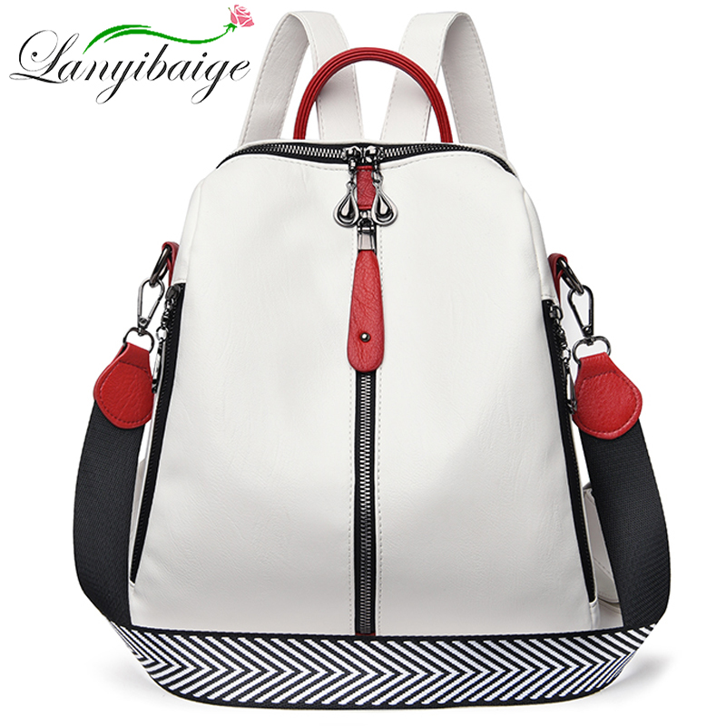 여성용 부드러운 가죽 백팩, 여성용 패션 백팩, 화이트 - Laptop Accessories Girls 리뷰 및 가격