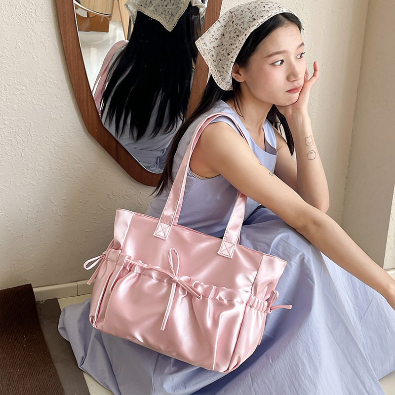새틴 발레 스타일 Pleated Bow Girls 어깨 - Laptop Accessories Girls 리뷰 및 가격