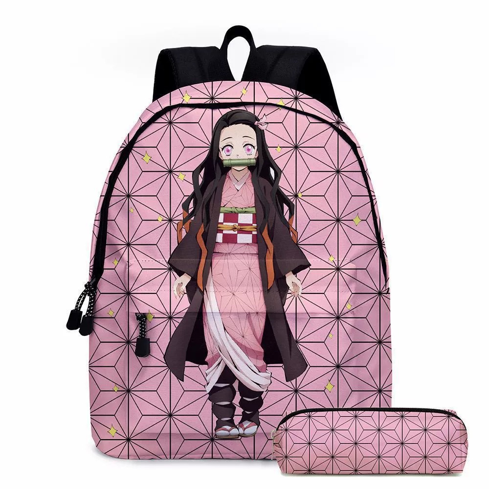애니메이션 악마 슬레이어 배낭 연필 케이스 2Pcs 세 - Laptop Accessories Girls 리뷰 및 가격