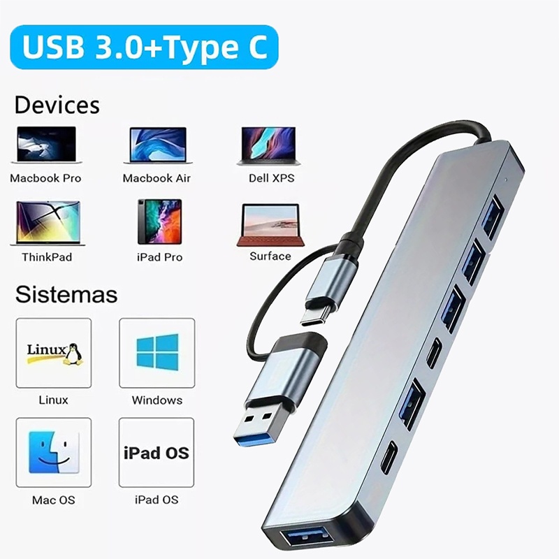 2 in 1 USB3.0 허브 7포트 타입 C 확장 스 - Laptop Accessories Price 리뷰 및 가격